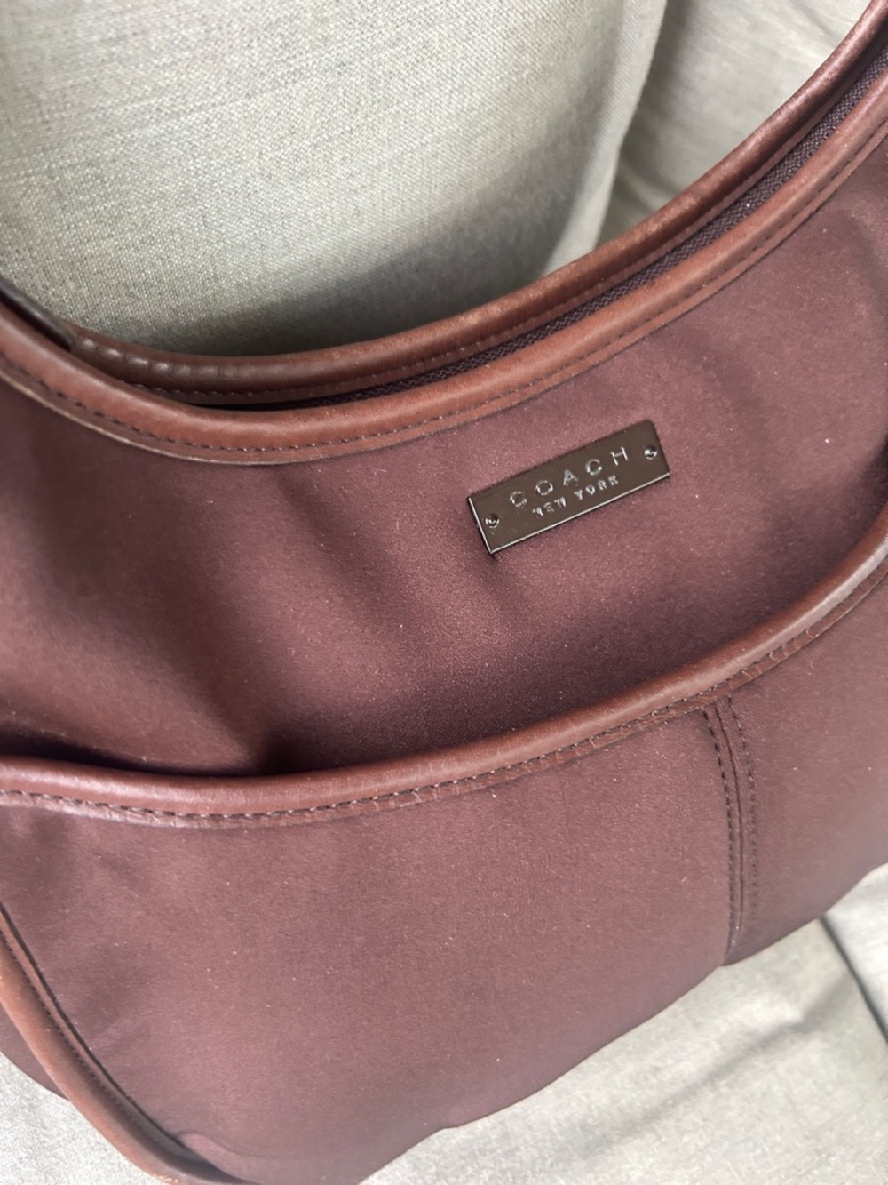 Coach Vintage y2k Ergo Neoprene brown shoulder bag style 6203 leather trim - Picture 3 of 11